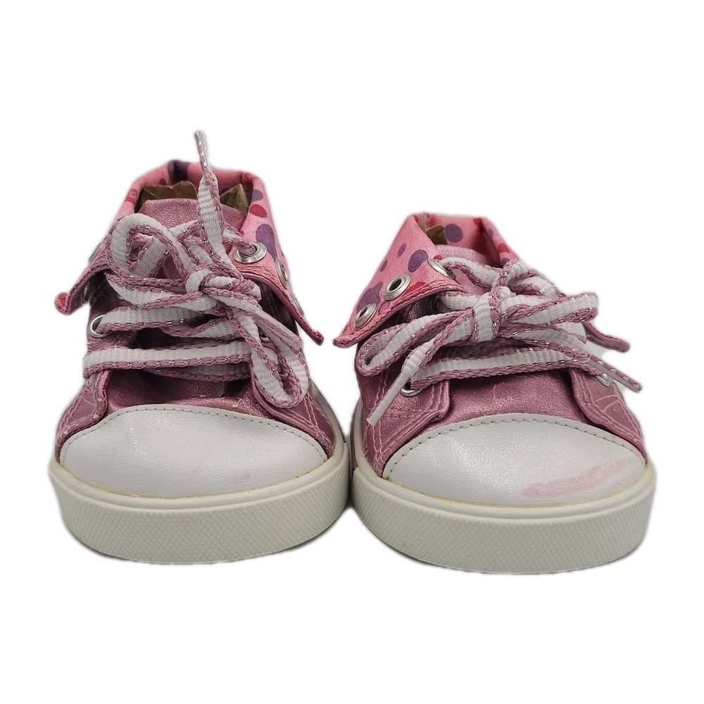 Build A Bear Pink Heart Print Fold-Down High Top Sneakers RETIRED Accessory READ